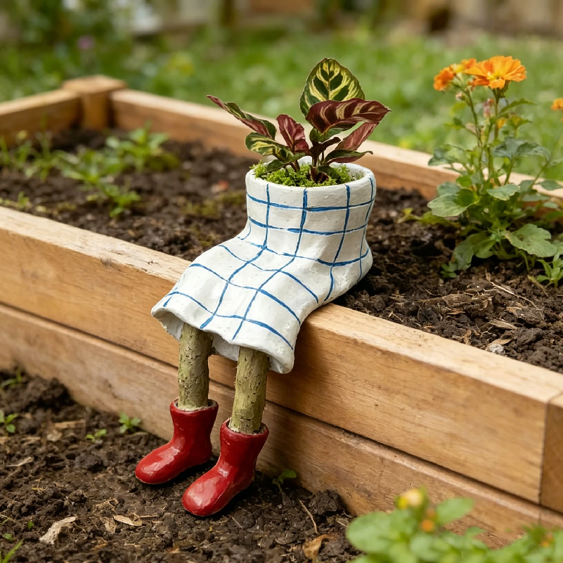 Plant Parent Gifts - 1Pcs Novelty Sitting Legs Ceramic Planter,