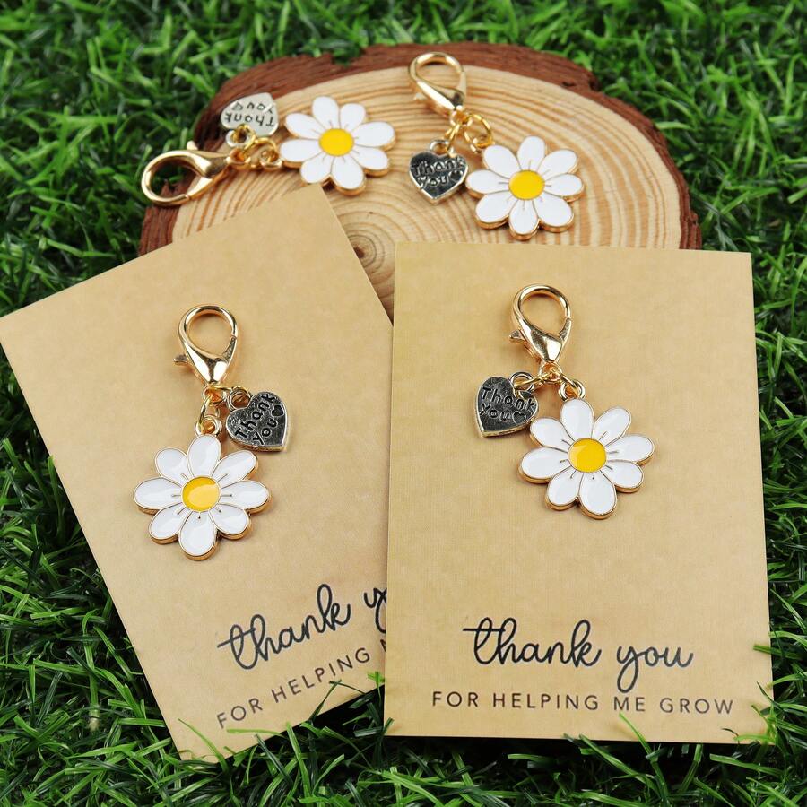 Enamel Daisy Keychains With Th - Plant Parent Gifts review and price