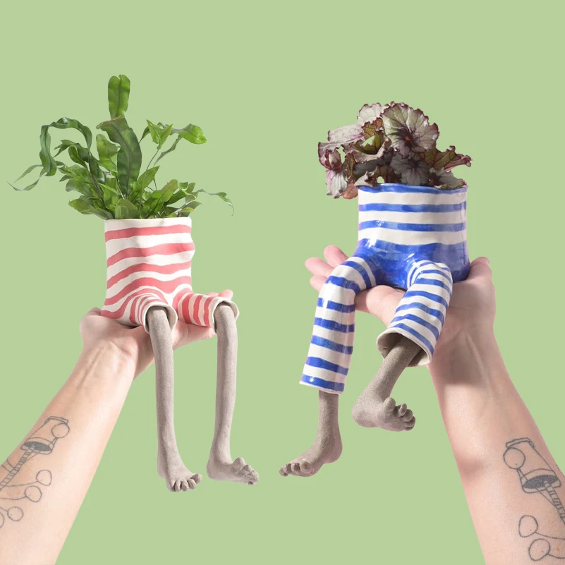 1Pcs Novelty Sitting Legs Cera - Plant Parent Gifts review and price