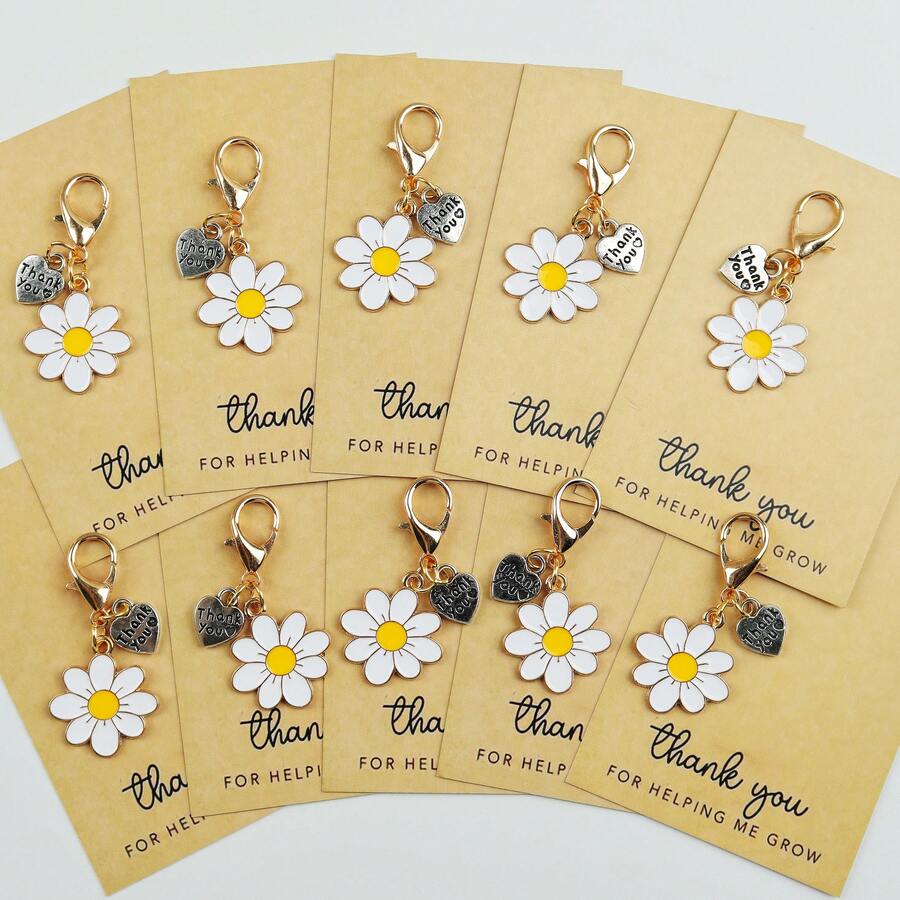 Enamel Daisy Keychains With Th - Plant Parent Gifts review and price